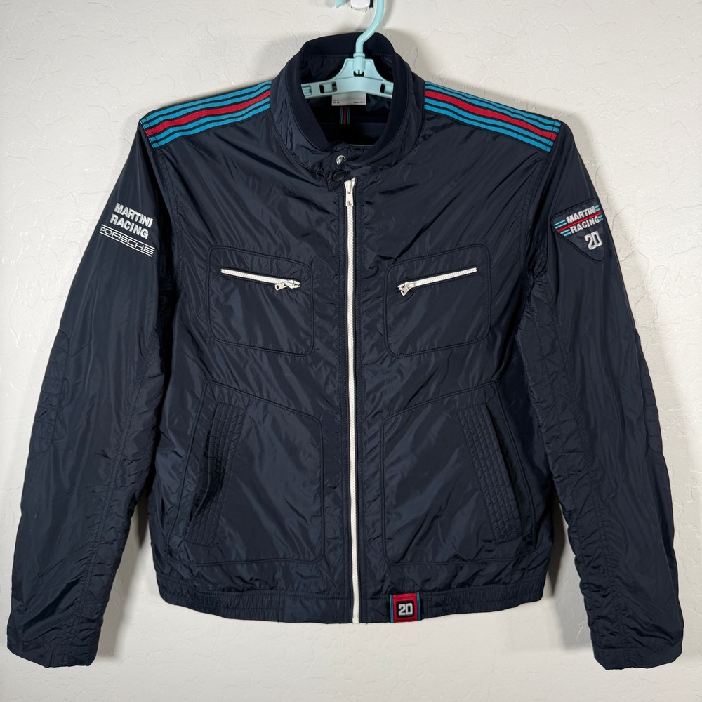 Porsche Design Martini Racing Jacket Mens Medium Blue Driver Windbreaker Zip